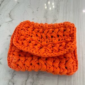 NWOT Zara orange crochet bag